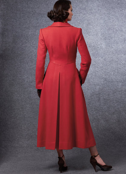 Vogue Patterns V1669 pattern envelope showing lined coat with a fitted bodice