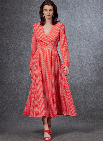Vogue Patterns V1672 pattern envelope showing lined dress with a fitted bodice