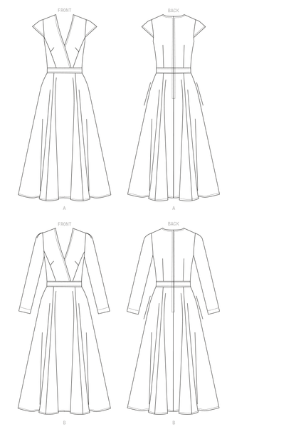 Vogue Patterns V1672 pattern envelope showing lined dress with a fitted bodice