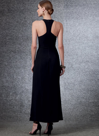 Vogue Patterns V1692 pattern envelope showing fully lined occasion dress, close-fitting through the bust