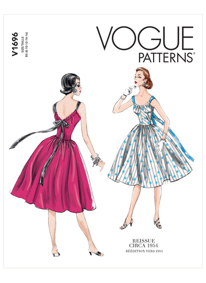 Vogue Patterns V1696 pattern envelope showing pullover, sleeveless dress