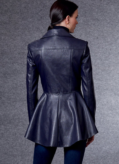Vogue Patterns V1714 pattern envelope showing close-fitting, lined peplum jacket