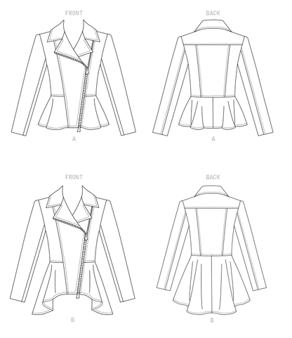 Vogue Patterns V1714 pattern envelope showing close-fitting, lined peplum jacket