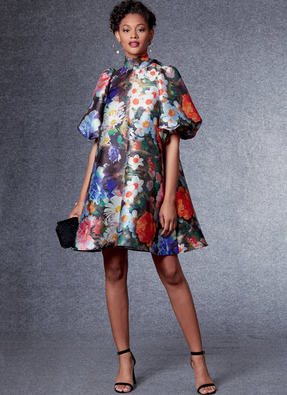 Vogue Patterns V1723 pattern envelope showing very loose-fitting, lined pullover dress