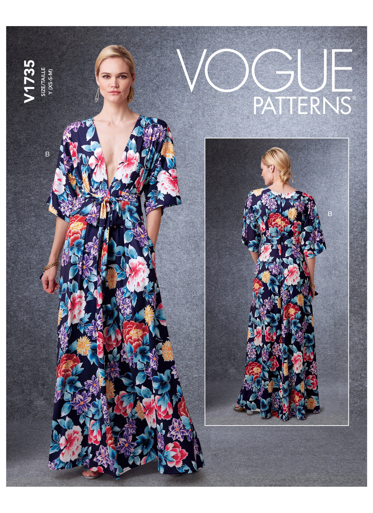 Vogue Patterns V1735 pattern envelope showing semi-fitted dress