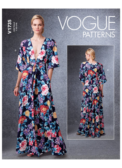 Vogue Patterns V1735 pattern envelope showing semi-fitted dress