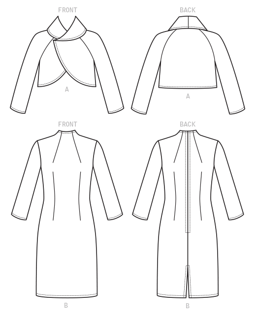 Vogue Patterns V1736 pattern envelope showing fitted, lined jacket