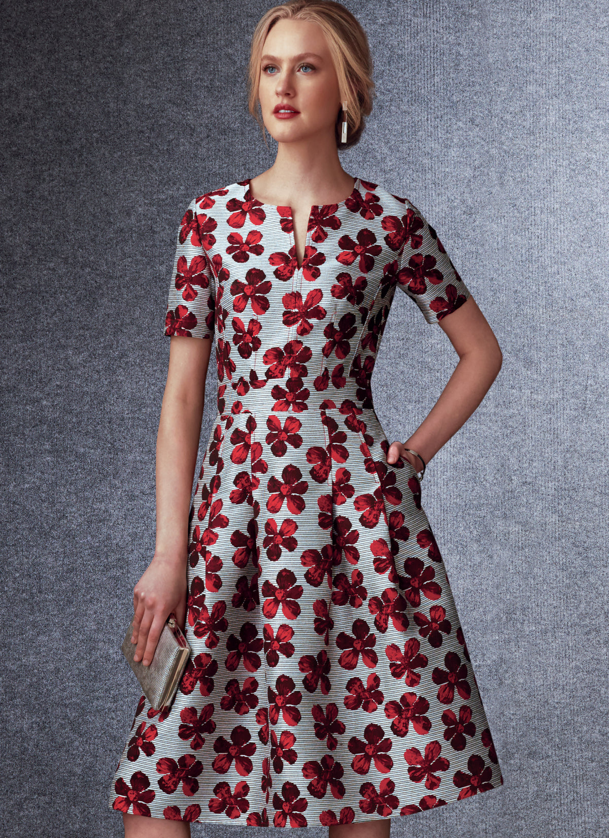 Vogue Patterns V1737 pattern envelope showing fitted, lined dress
