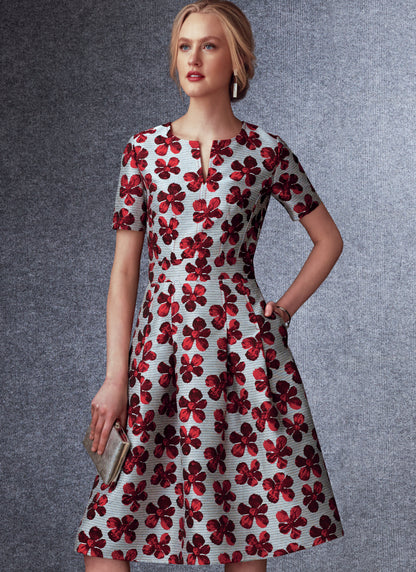 Vogue Patterns V1737 pattern envelope showing fitted, lined dress