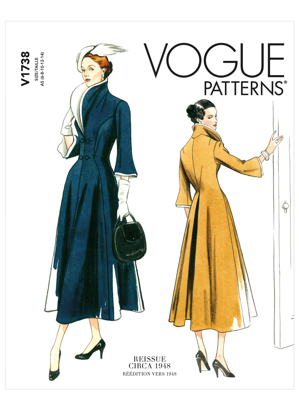Vogue Patterns V1738 pattern envelope showing close-fitting dress