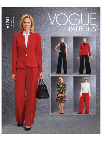 Vogue Patterns V1741 pattern envelope showing semi-fitted, lined jacket