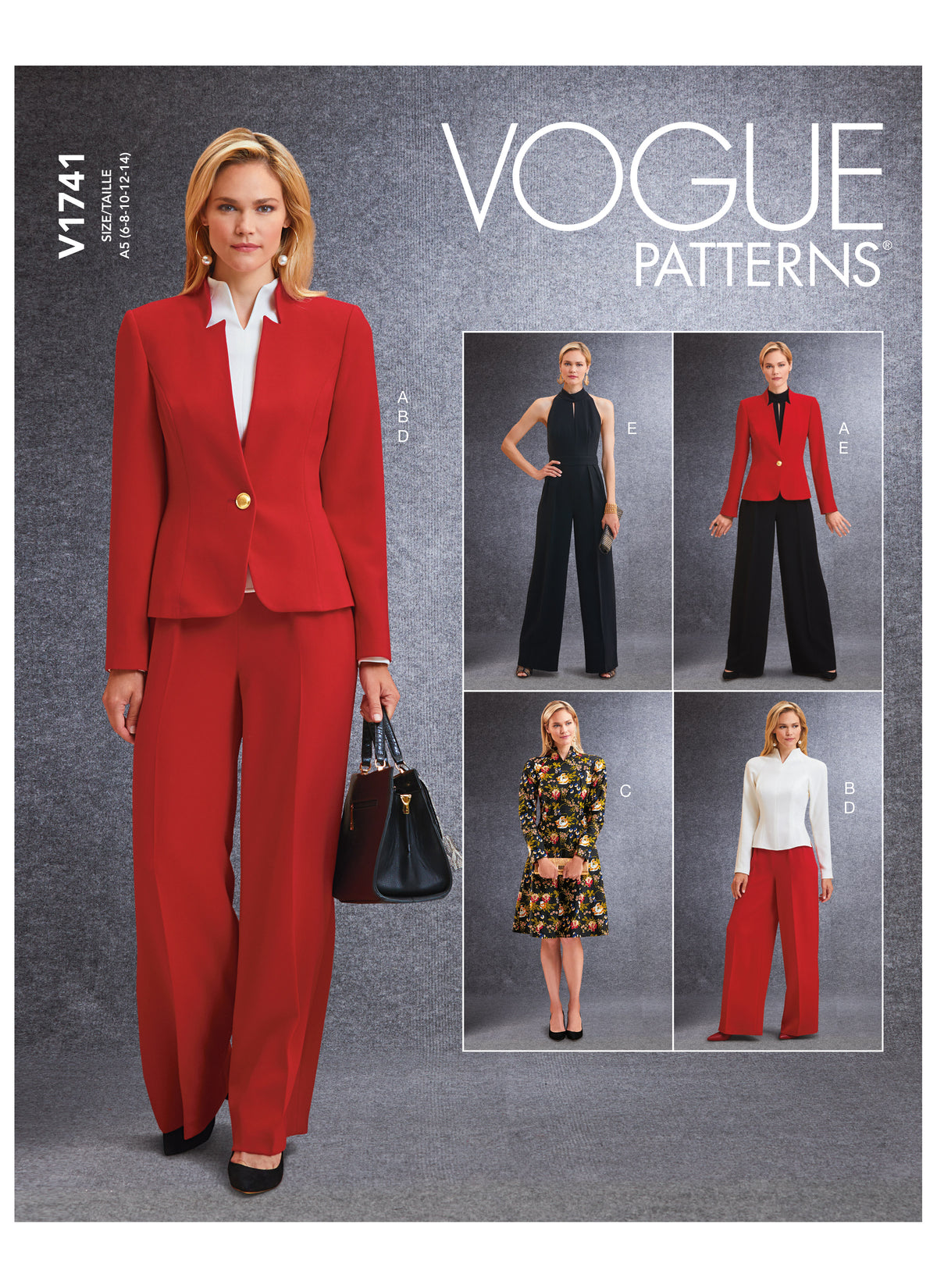 Vogue Patterns V1741 pattern envelope showing semi-fitted, lined jacket