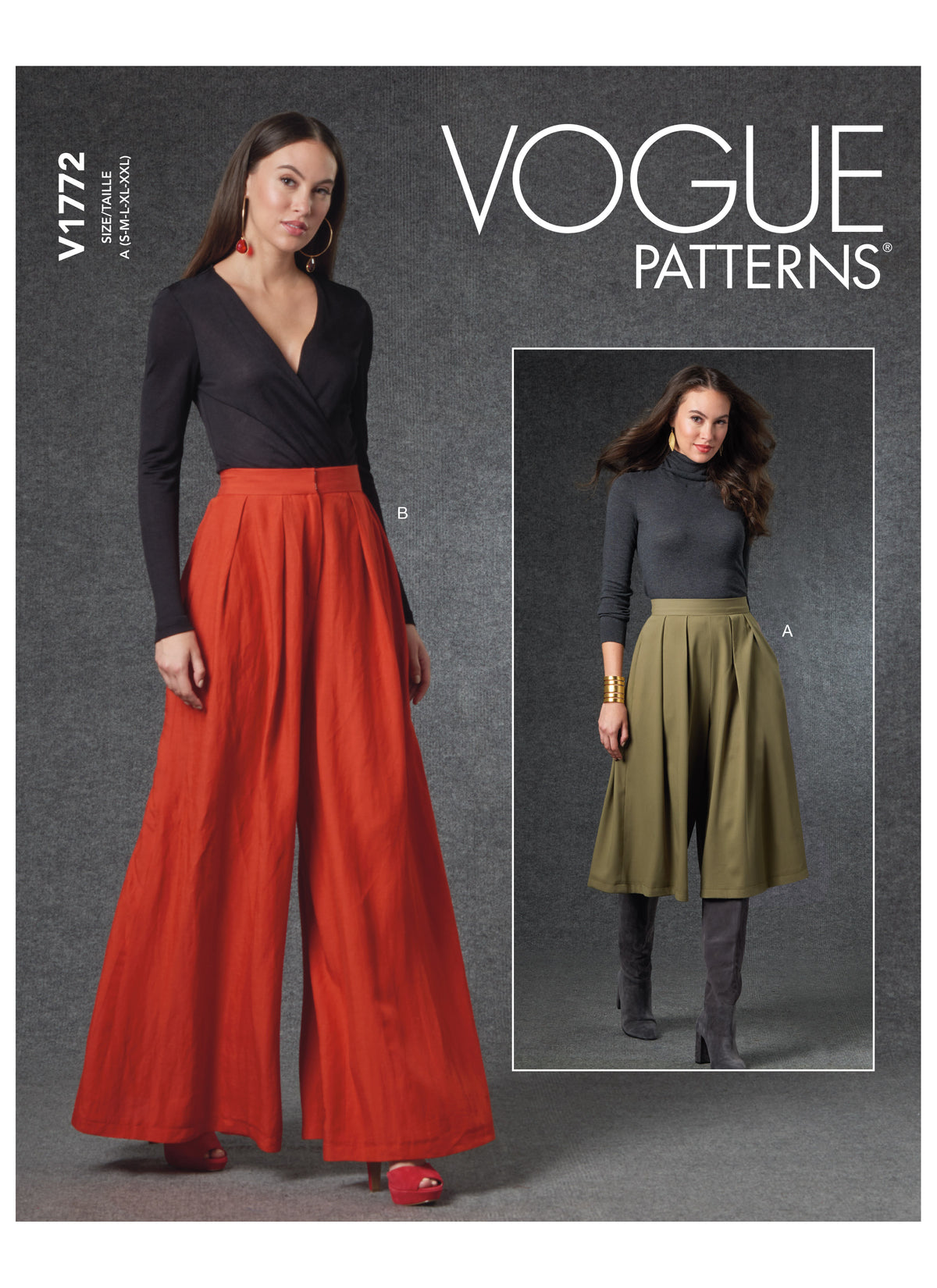 Vogue Patterns V1772 pattern envelope showing very loose-fitting trousers