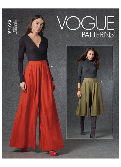 Vogue Patterns V1772 pattern envelope showing very loose-fitting trousers