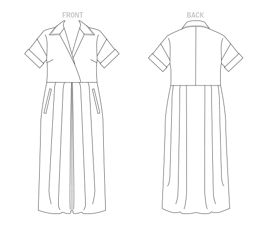 Vogue Patterns V1777 pattern envelope showing loose-fitting, partially lined pullover dress