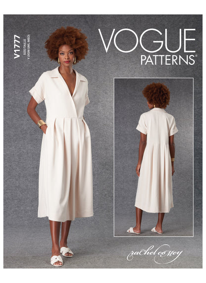 Vogue Patterns V1777 pattern envelope showing loose-fitting, partially lined pullover dress