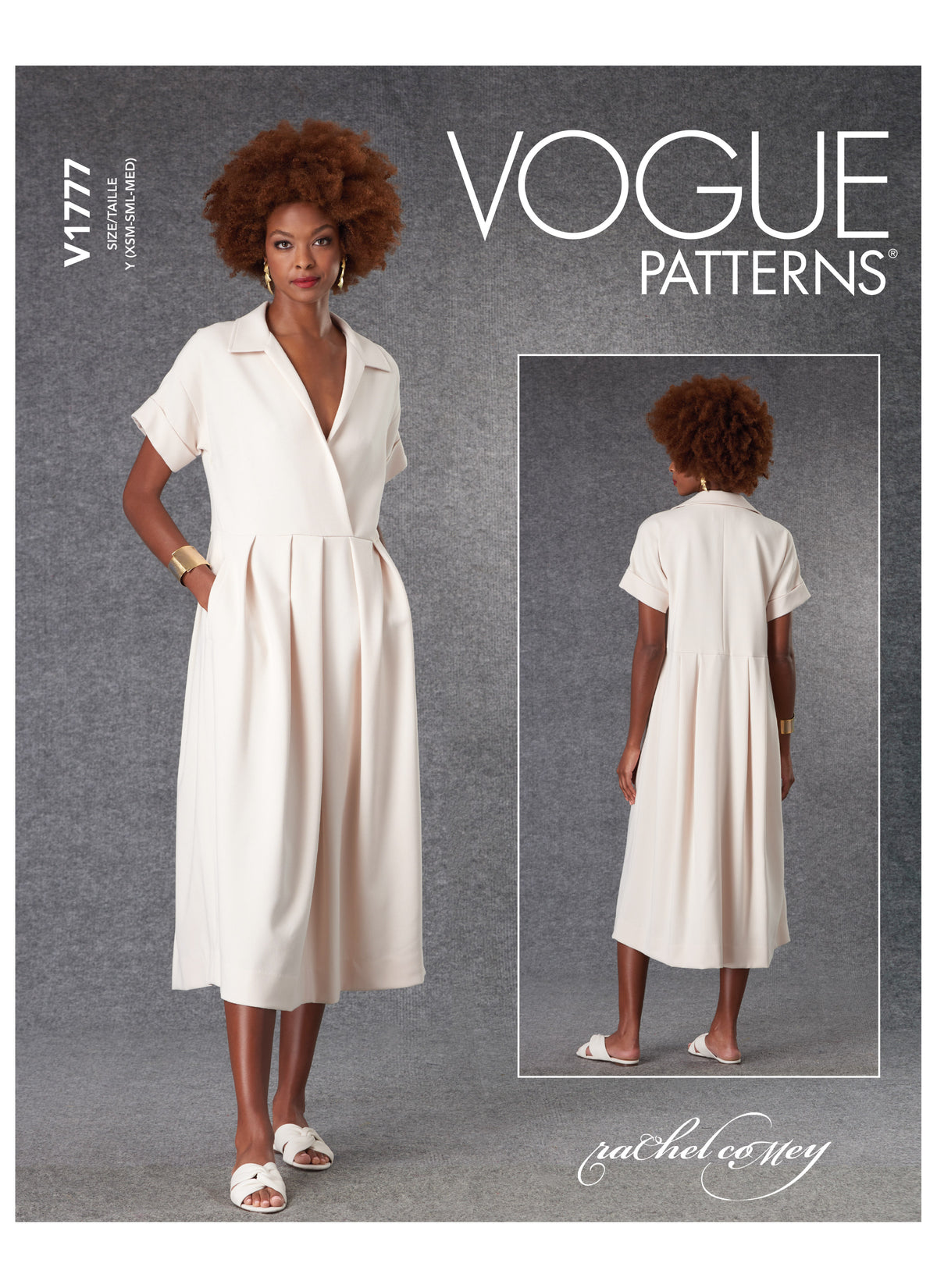 Vogue Patterns V1777 pattern envelope showing loose-fitting, partially lined pullover dress