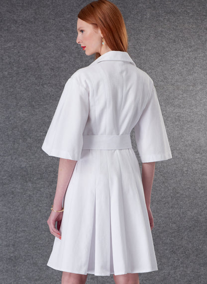 Vogue Patterns V1783 pattern envelope showing button front dress with belt
