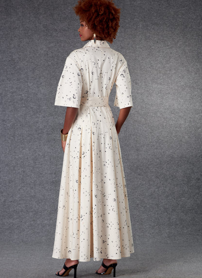 Vogue Patterns V1783 pattern envelope showing button front dress with belt
