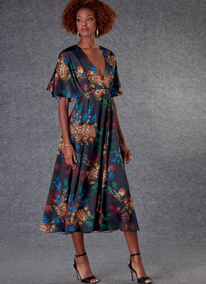 Vogue Patterns V1801 pattern envelope showing dress that is very loose-fitting at the bust