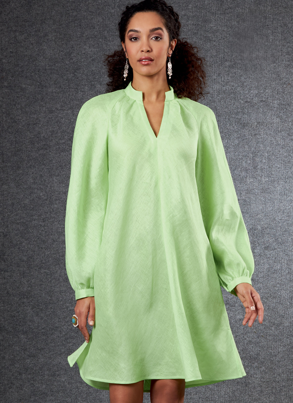 Vogue Patterns V1803 pattern envelope showing very loose-fitting, bias cut dress
