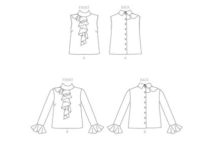 Vogue Patterns V1824 envelope showing a fitted top with bias ruffle detail