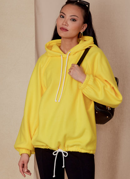 Vogue Patterns V1826 envelope showing an oversized hooded sweatshirt