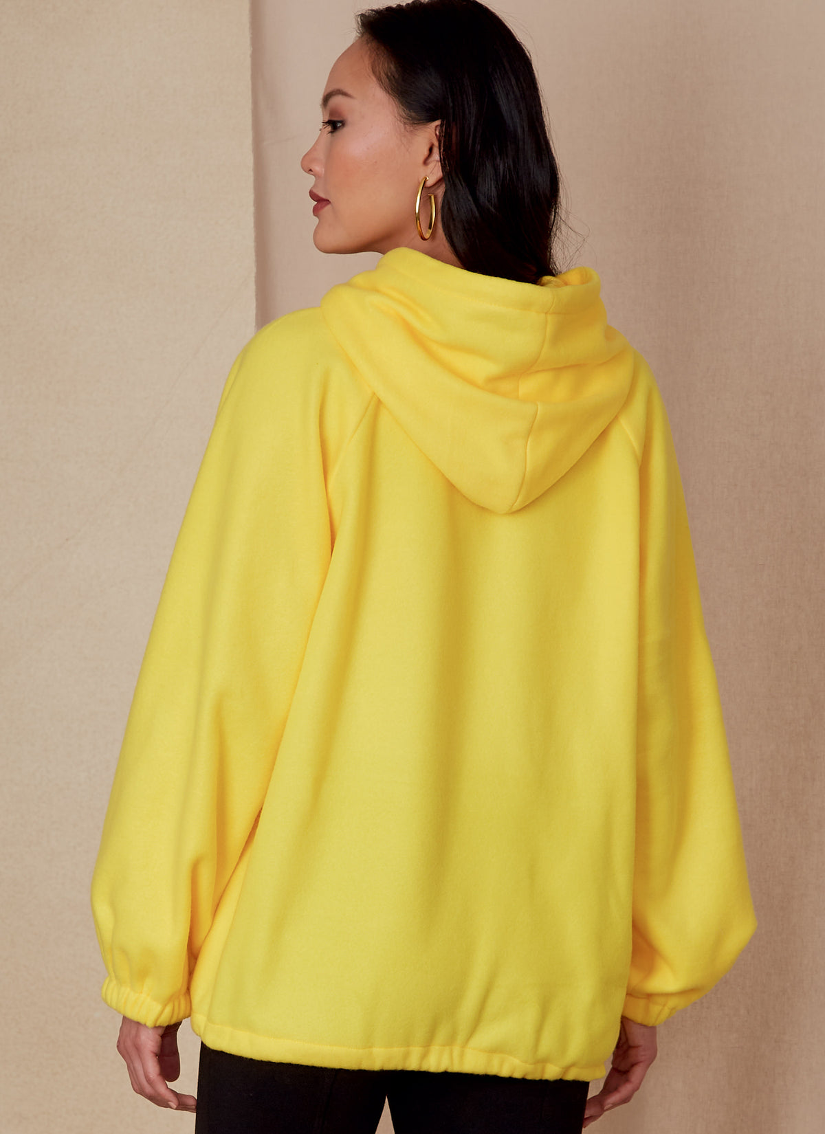 Vogue Patterns V1826 envelope showing an oversized hooded sweatshirt