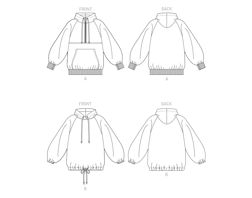 Vogue Patterns V1826 envelope showing an oversized hooded sweatshirt
