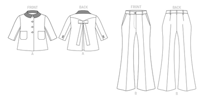 Vogue Patterns V1831 envelope showing a lined jacket with a bow detail at the back