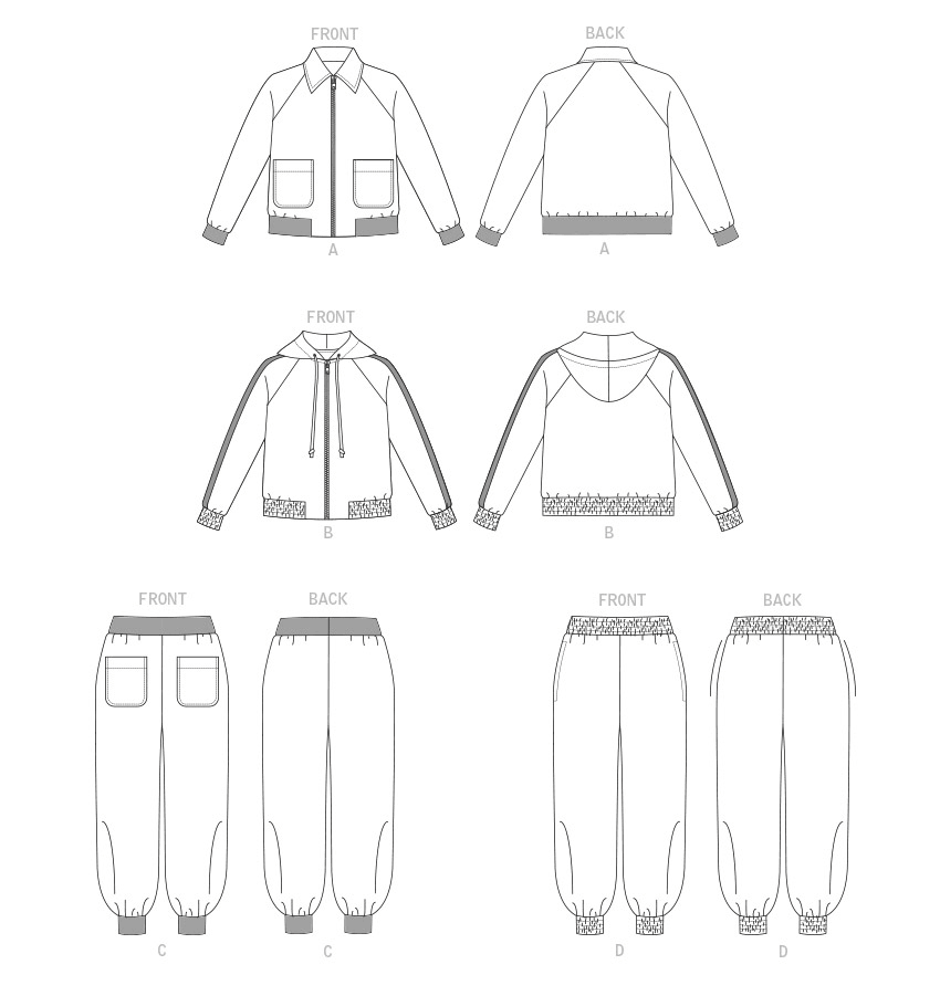 Vogue Patterns V1832 envelope showing semi-fitted jackets with separating zips
