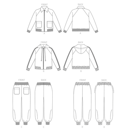 Vogue Patterns V1832 envelope showing semi-fitted jackets with separating zips