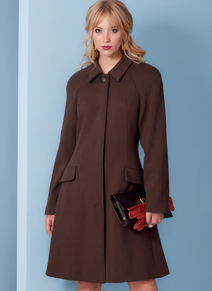 Vogue Patterns V1836 envelope showing a lined coat, loose-fitting through the bust and waist