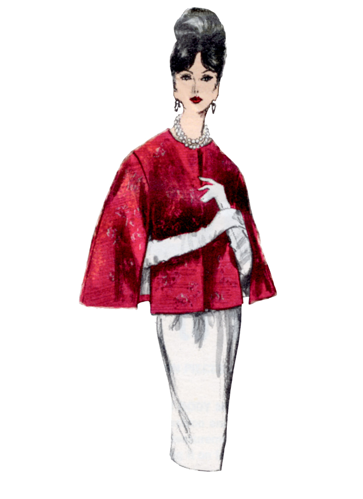 Vogue Patterns V1838 envelope showing a lined cape, with or without a shaped collar