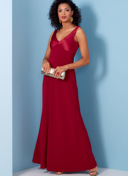 Vogue Patterns V1842 envelope showing a bias cut slip dress, fitted through the bust