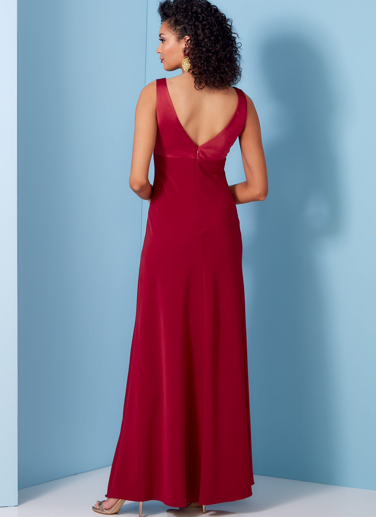 Vogue Patterns V1842 envelope showing a bias cut slip dress, fitted through the bust