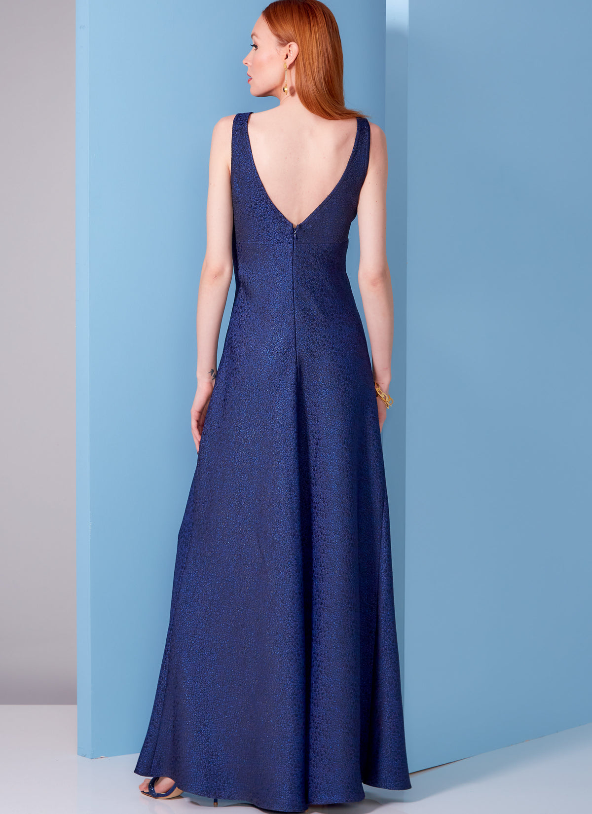 Vogue Patterns V1842 envelope showing a bias cut slip dress, fitted through the bust