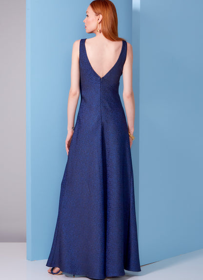 Vogue Patterns V1842 envelope showing a bias cut slip dress, fitted through the bust