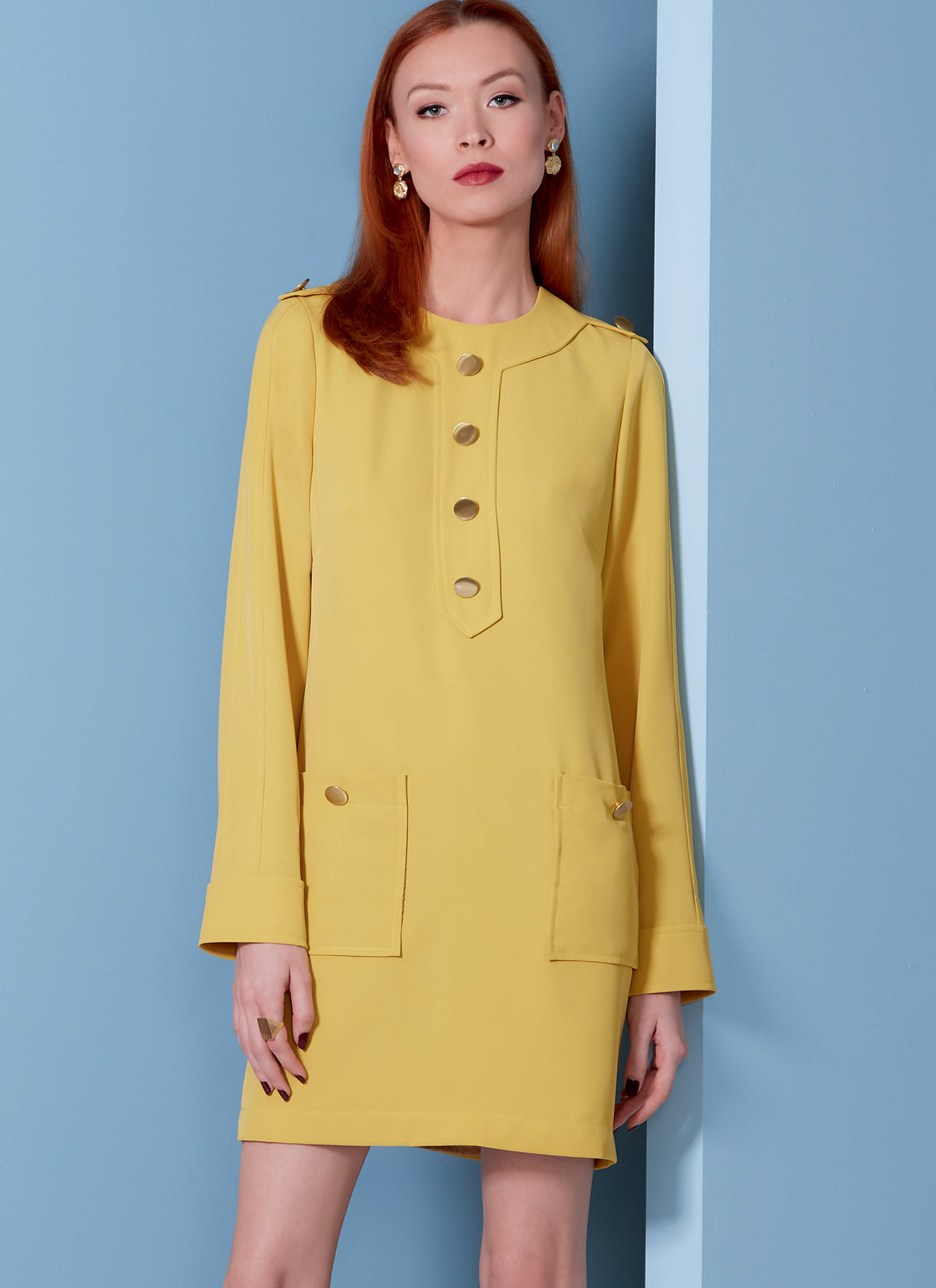 Vogue Patterns V1844 envelope showing a lined, fitted dress
