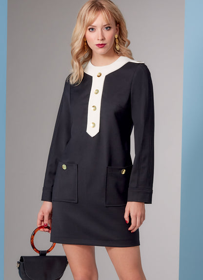 Vogue Patterns V1844 envelope showing a lined, fitted dress