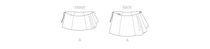 Vogue Patterns V1850 envelope showing an unlined asymmetric wrap skirt