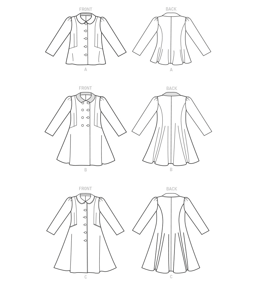 Vogue V1856 pattern envelope showing the lined jacket and coat designs