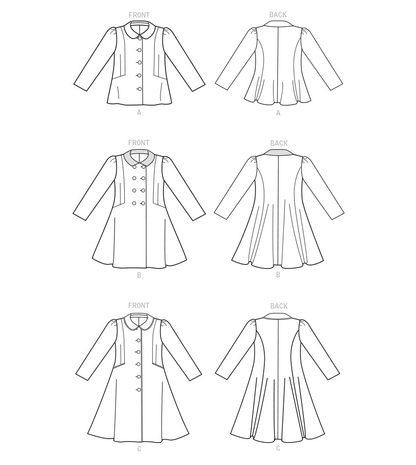 Vogue V1856 pattern envelope showing the lined jacket and coat designs