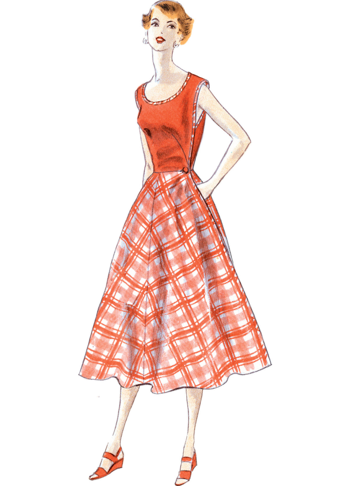 Vogue V1864 pattern envelope showing the vintage 1953 wrap dress designs