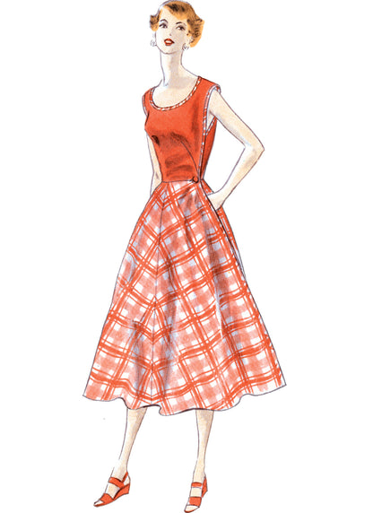 Vogue V1864 pattern envelope showing the vintage 1953 wrap dress designs