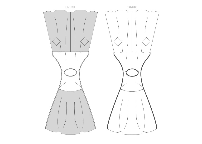 Vogue V1864 pattern envelope showing the vintage 1953 wrap dress designs