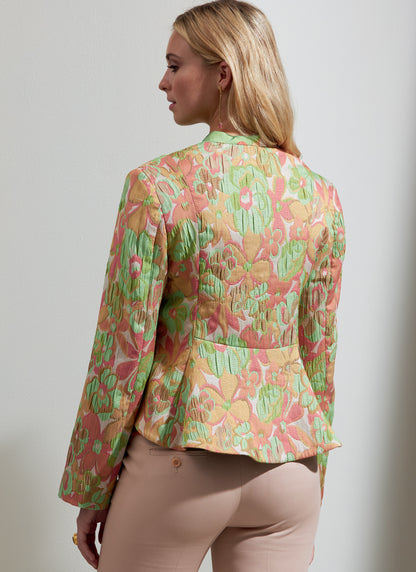 Vogue V1865 pattern envelope showing the peplum zip jacket designs