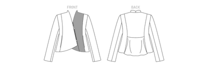 Vogue V1865 pattern envelope showing the peplum zip jacket designs