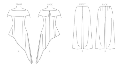 Vogue V1869 pattern envelope showing the off-the-shoulder top designs