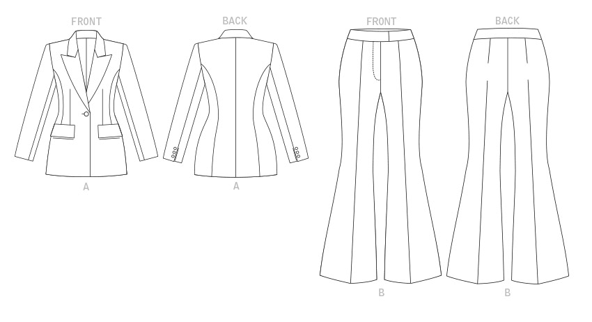 Vogue V1870 pattern envelope showing the lined jacket designs